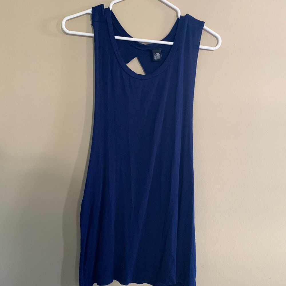 Rue21 Navy muscle tee with open back